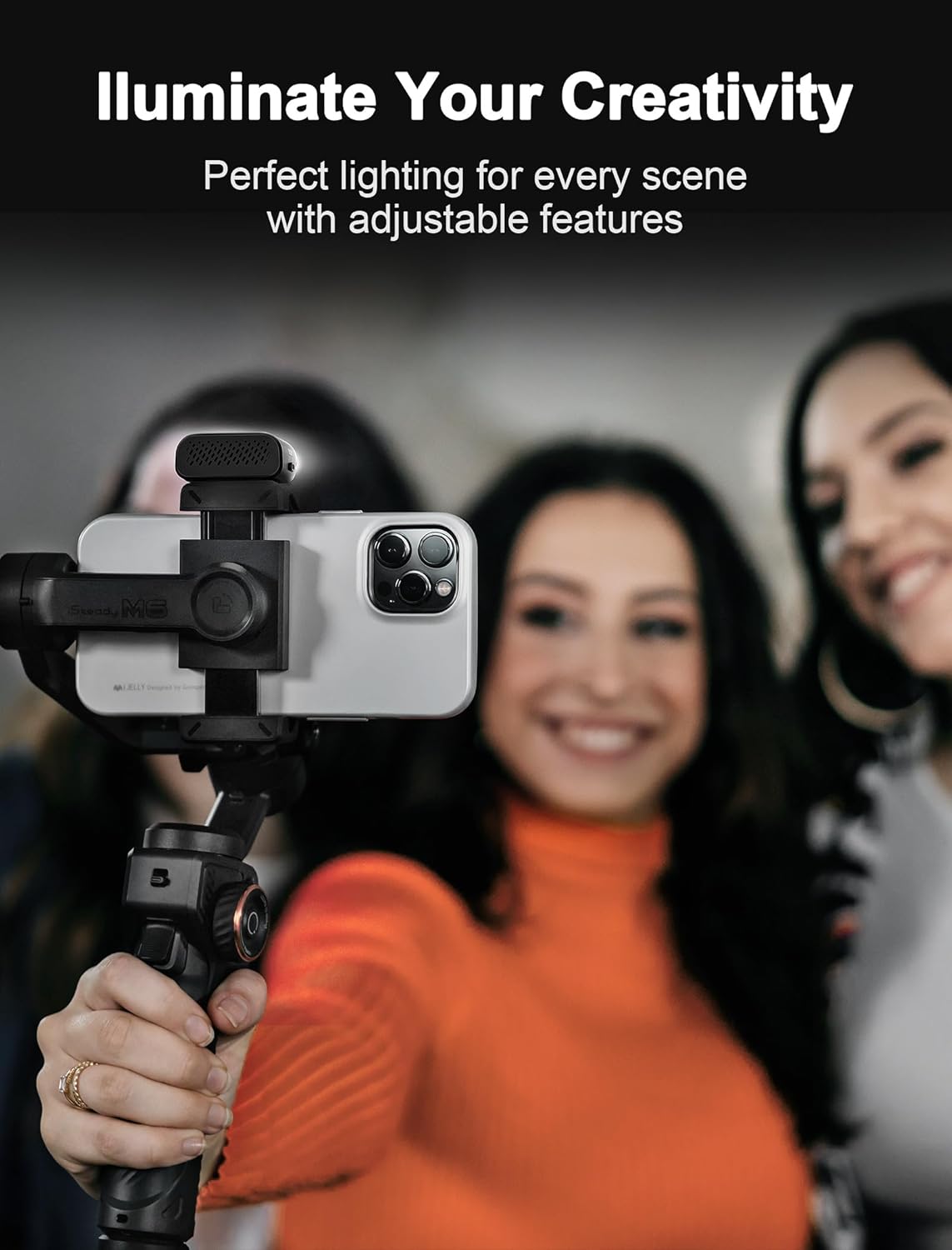 Isteady M6 Kit Gimbal Stabilizer for Smartphone, 3-Axis Phone Gimbal with AI Tracking, Magnetic Fill Light, 18H Long Lasting Battery Stabilizer for Iphone & Android, Ideal for Video Recording